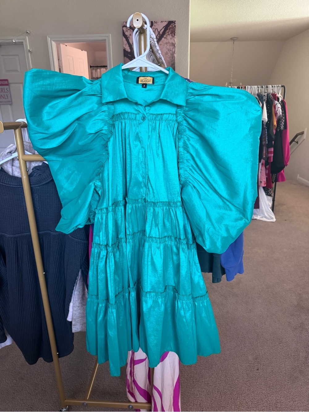 Positive Attitude Puff-Sleeve Dress